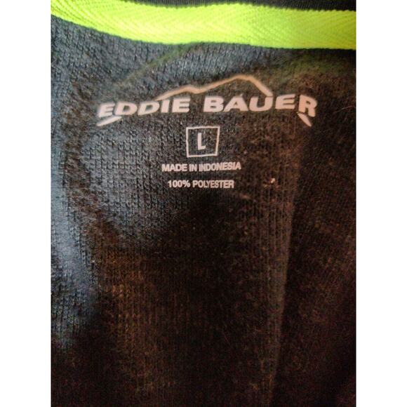 Eddie Bauer Sweater Womens Large Gray Black 1/4 Zip Fleece Lined Ladies Sz Large - Picture 6 of 6